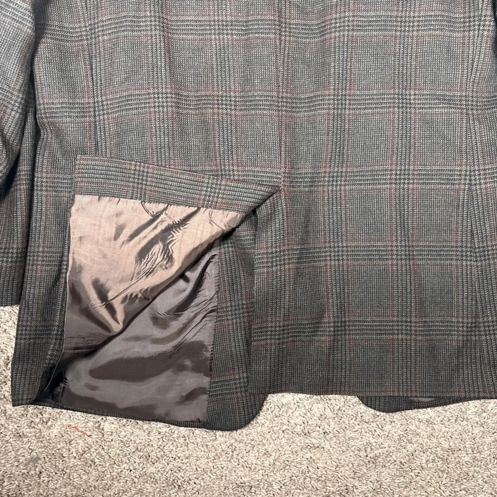 Jos A Bank Mens 48L Wool Blazer Glen Plaid 2 Button Sport Coat Jacket Old Money